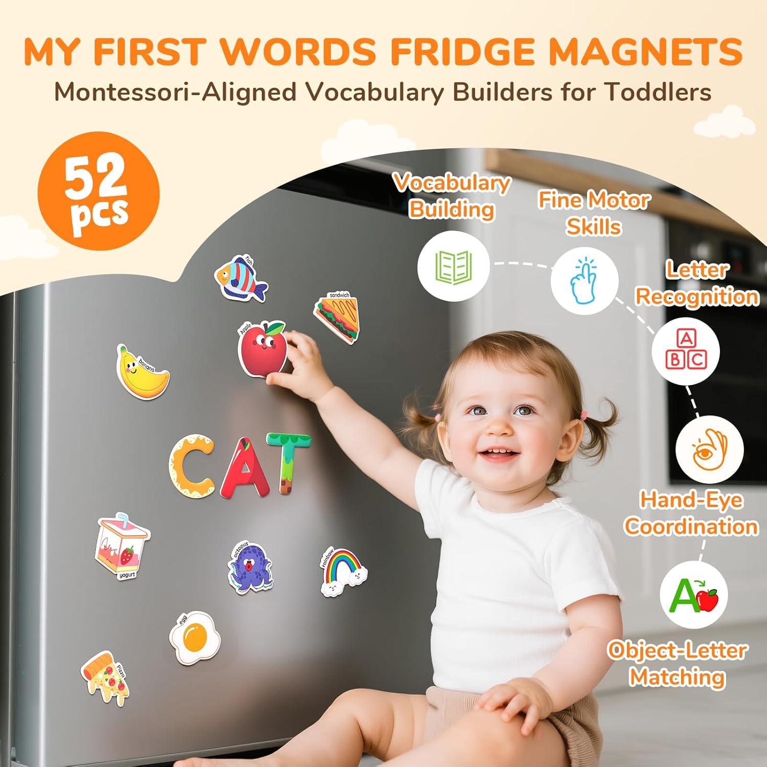 Imanes de Nevera JoyCat para Niños - Set de 26 Letras y Objetos