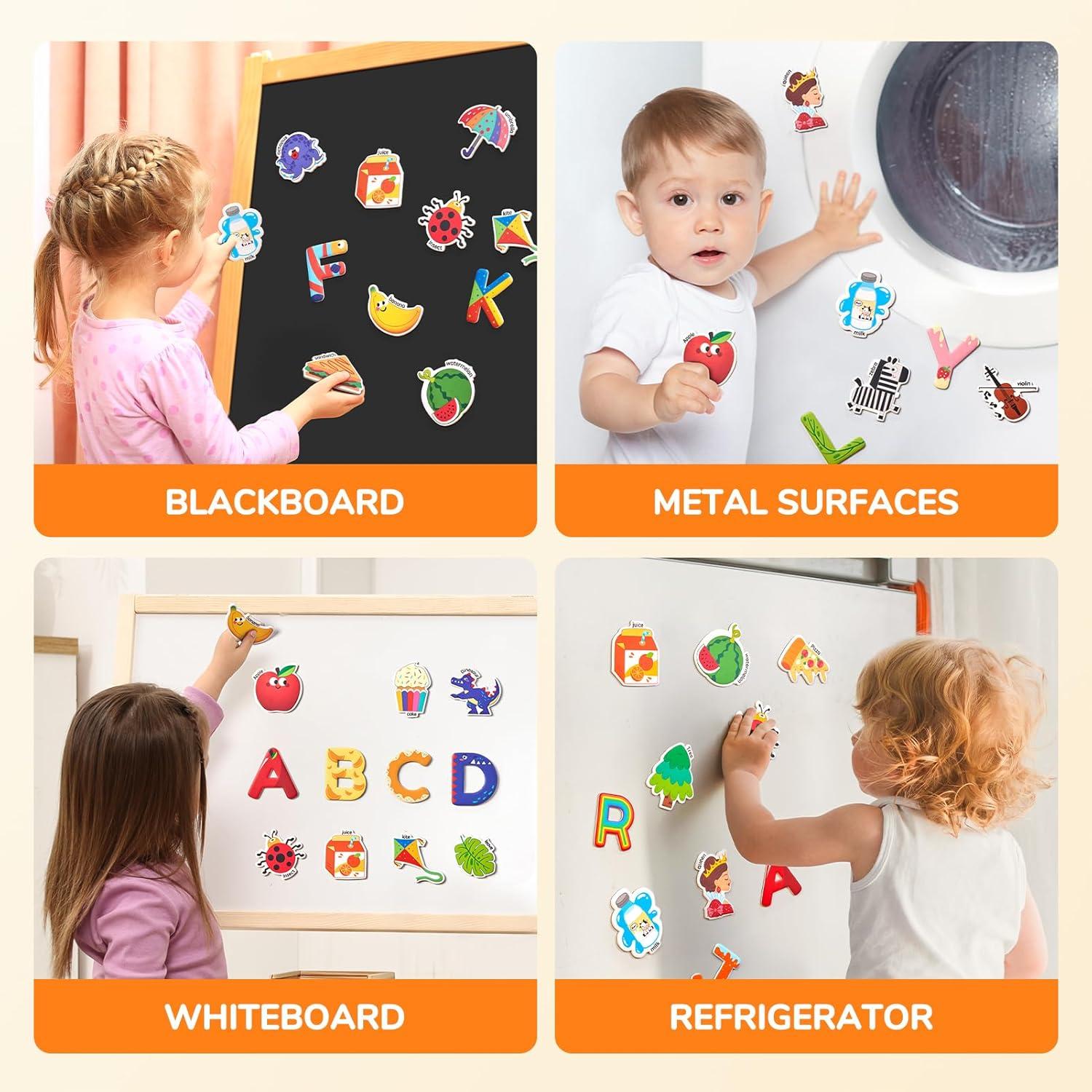 Imanes de Nevera JoyCat para Niños - Set de 26 Letras y Objetos