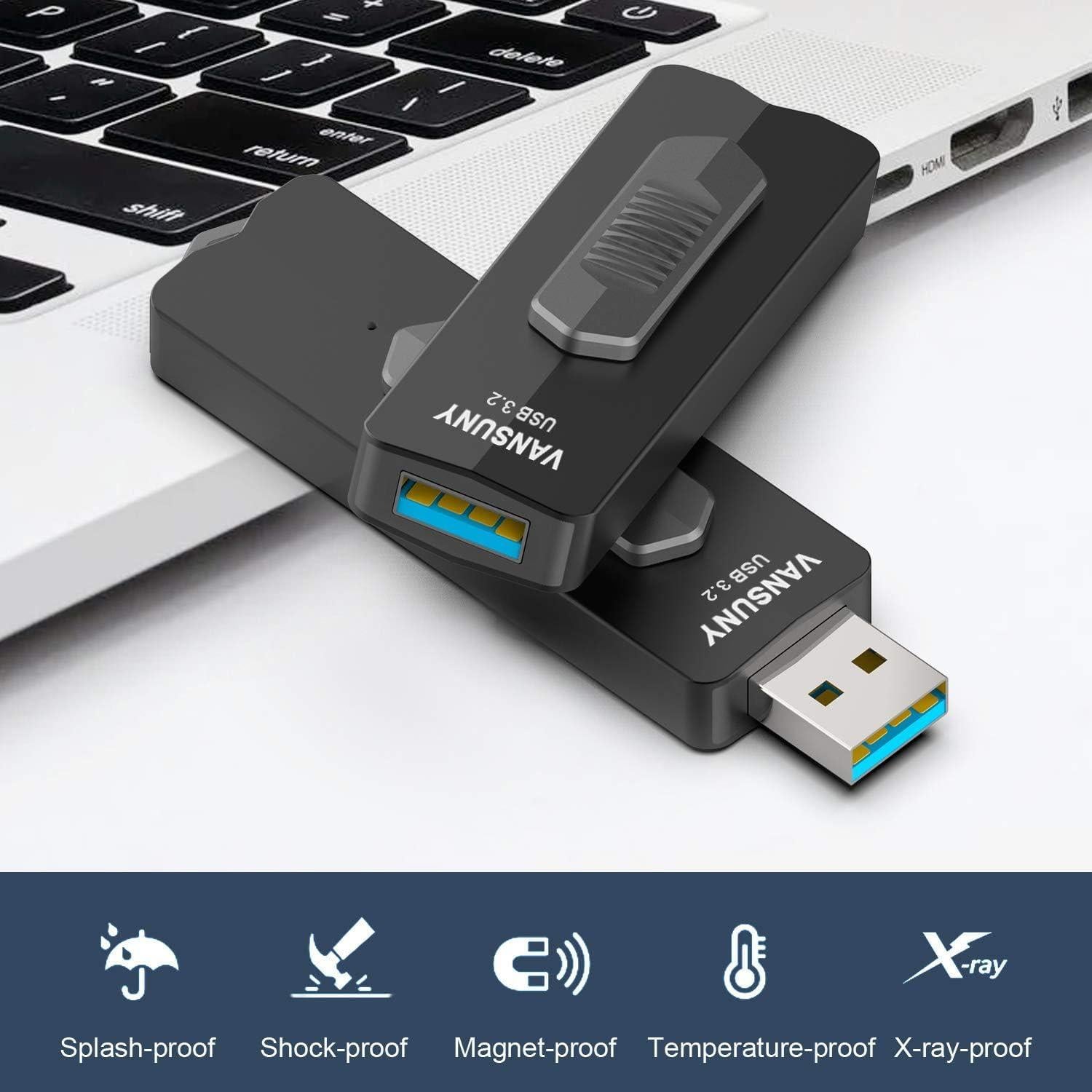 Vansuny Unidad Flash USB 3.2 256GB Metálica 400MB/s