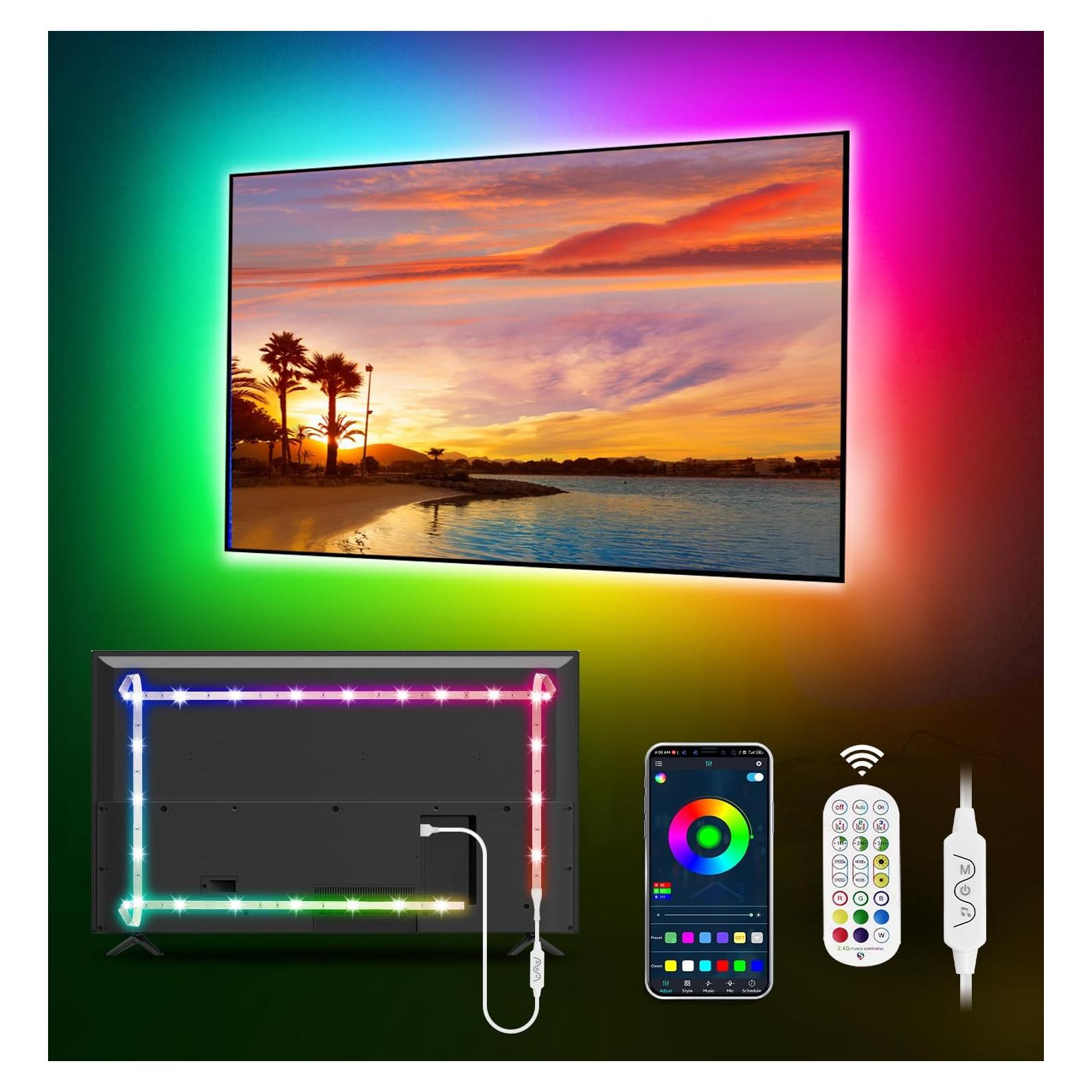 Tira LED RGB MATICOD 3m para TV 32-43" con APP Bluetooth