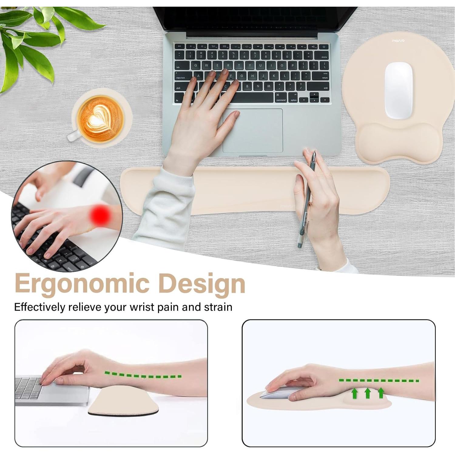 Juego de Soporte Ergonómico MOSISO para Teclado y Mouse