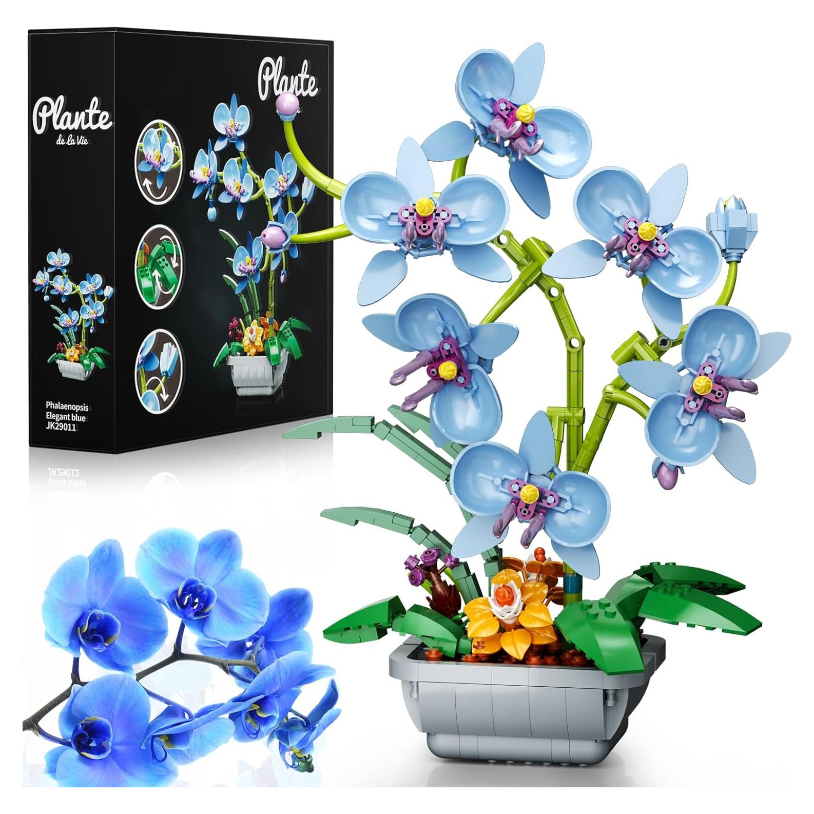 Ramo de Flores Orquídea Azul ItshWOee Set de Construcción