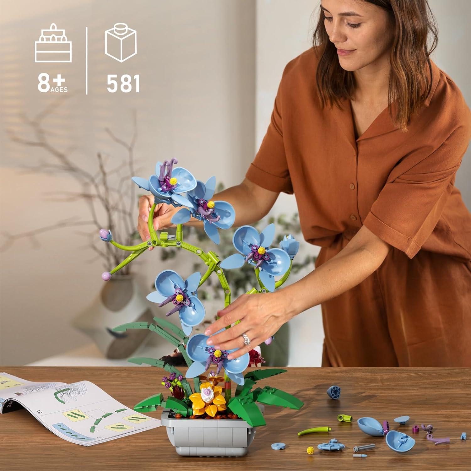 Ramo de Flores Orquídea Azul ItshWOee Set de Construcción