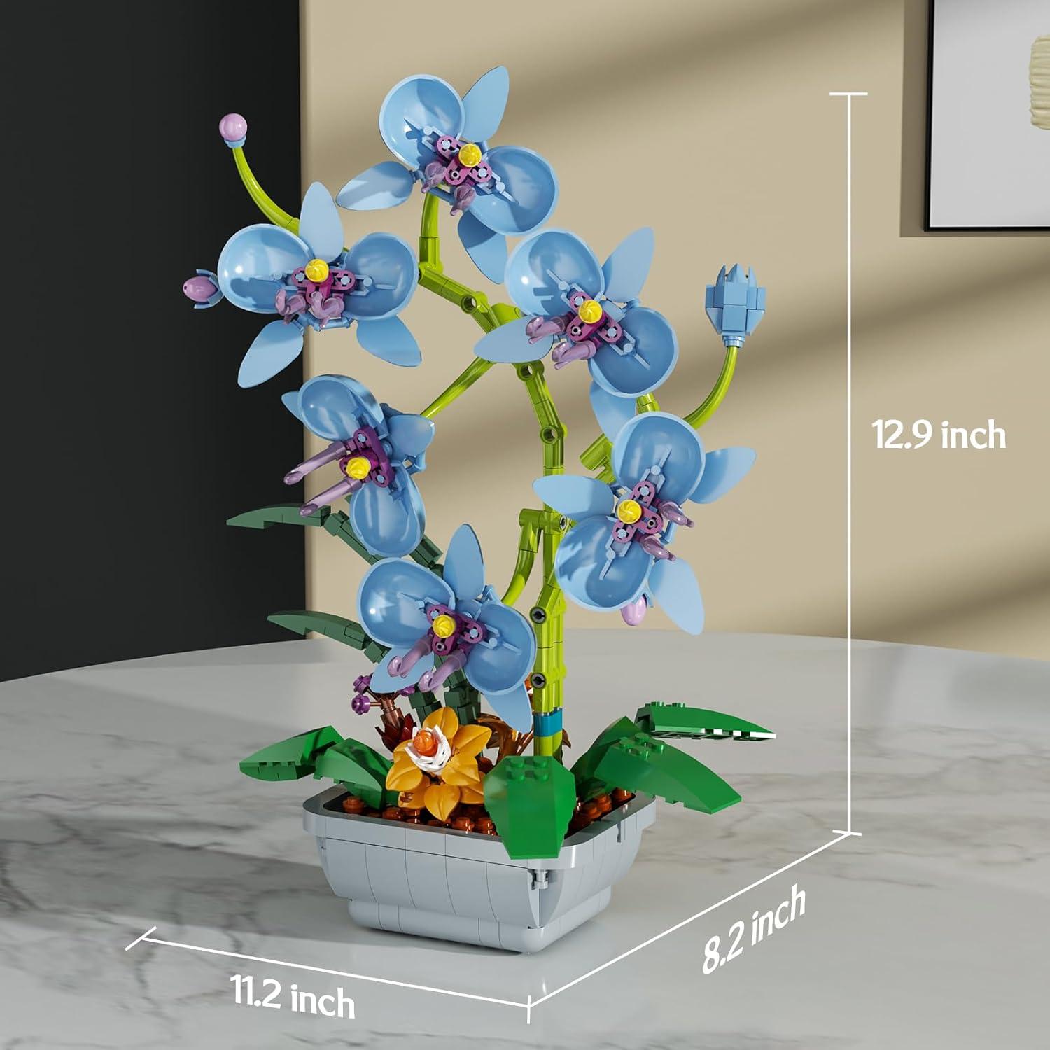 Ramo de Flores Orquídea Azul ItshWOee Set de Construcción