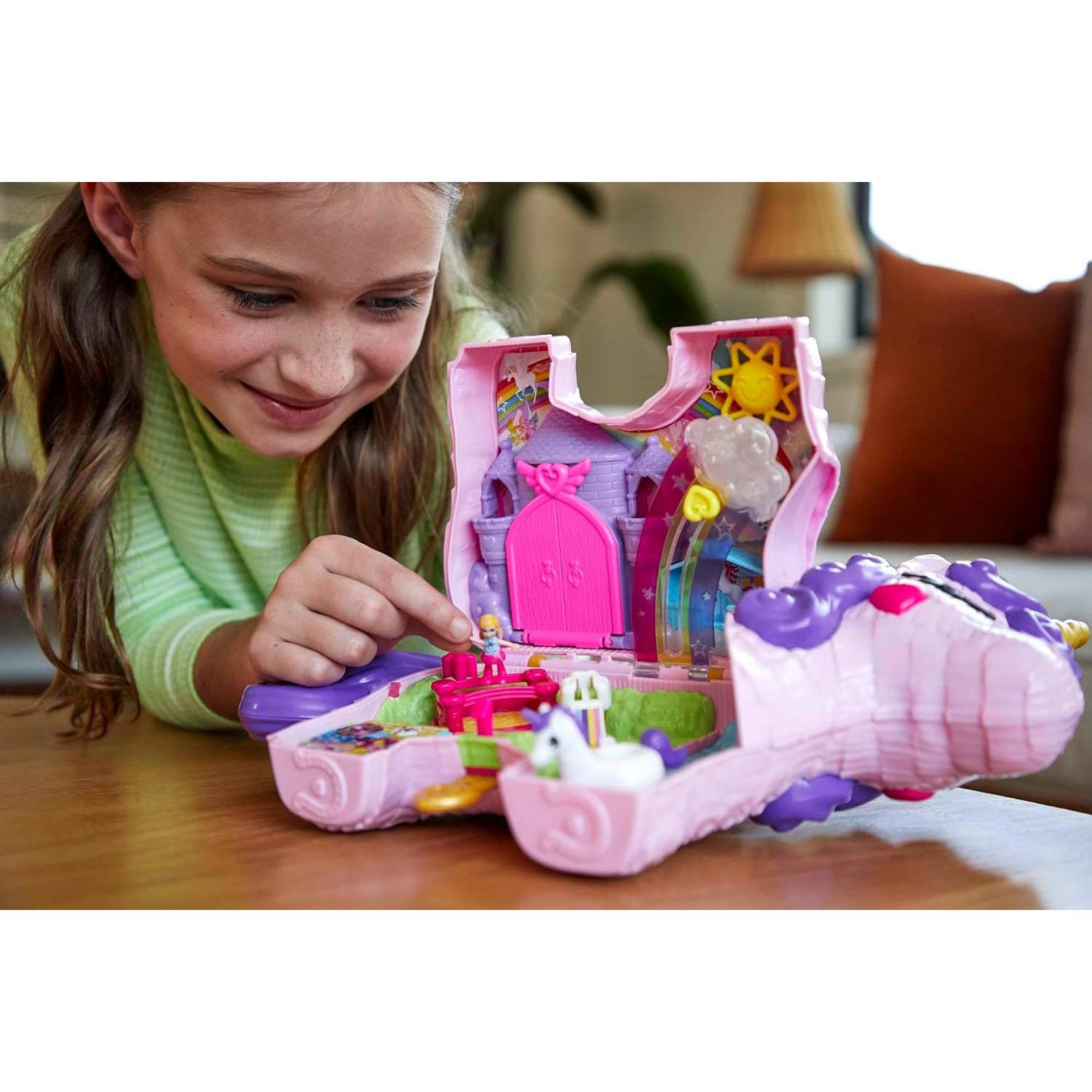 Polly Pocket Fiesta de Unicornio GVL88 - Juguete Sorpresa 25 Accesorios