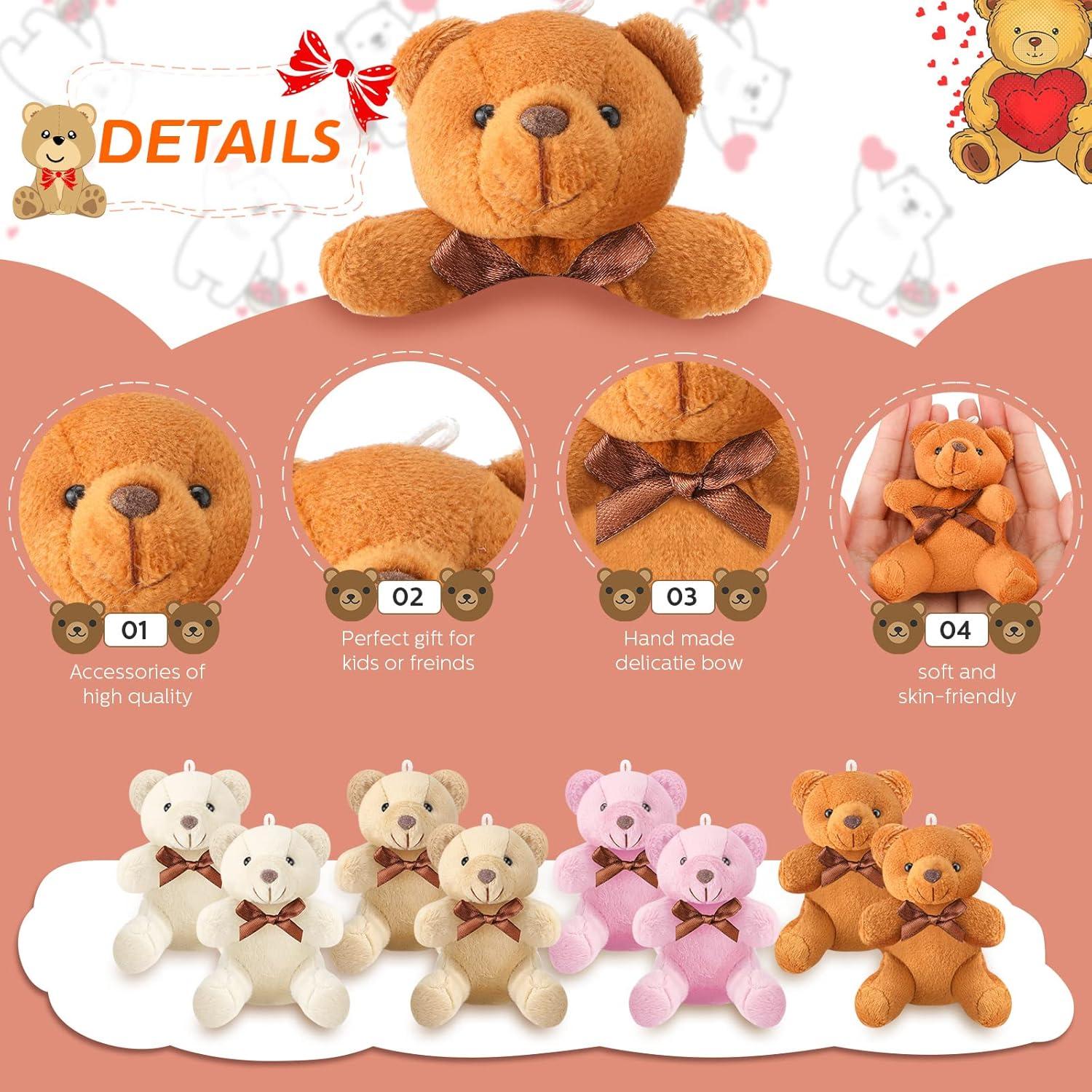 Skylety 16 Ositos de Peluche Mini 10 cm para Fiesta y Regalo