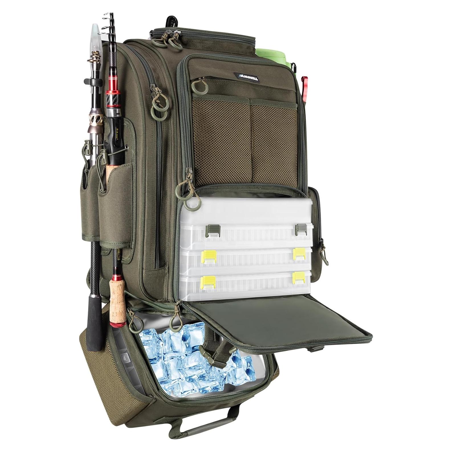 Mochila de Pesca Grande BLISSWILL con Nevera y Soportes