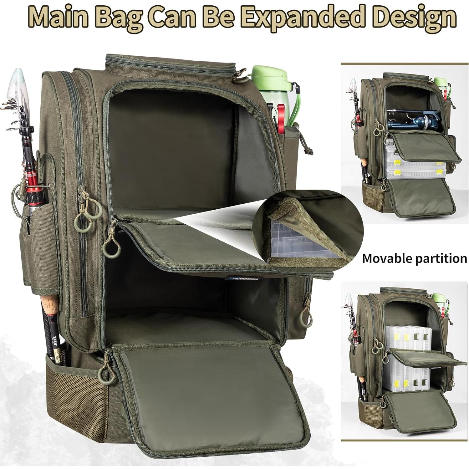 Mochila de Pesca Grande BLISSWILL con Nevera y Soportes