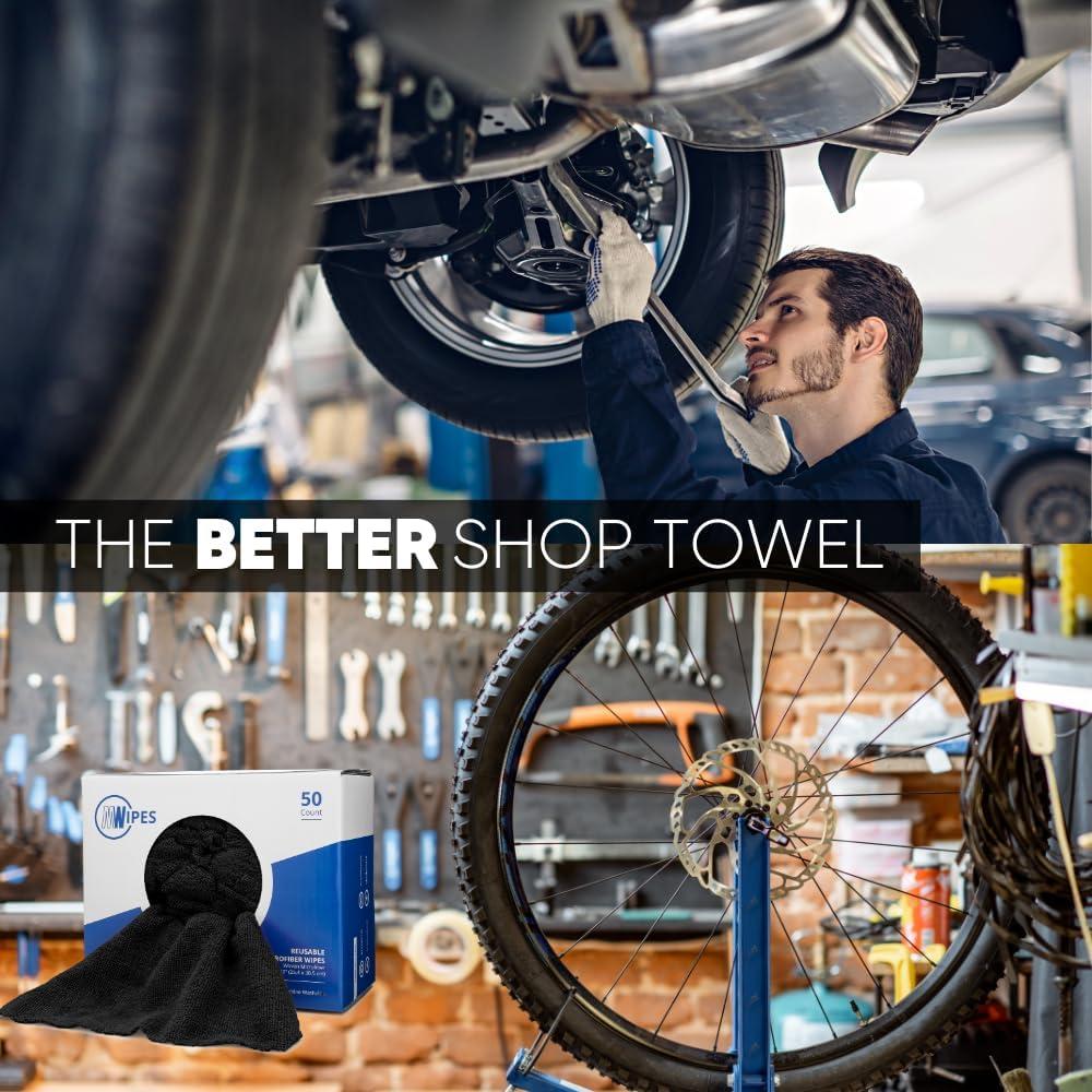 Toallas de Microfibra Negras MWipes 50 Unidades Lavables 200 GSM