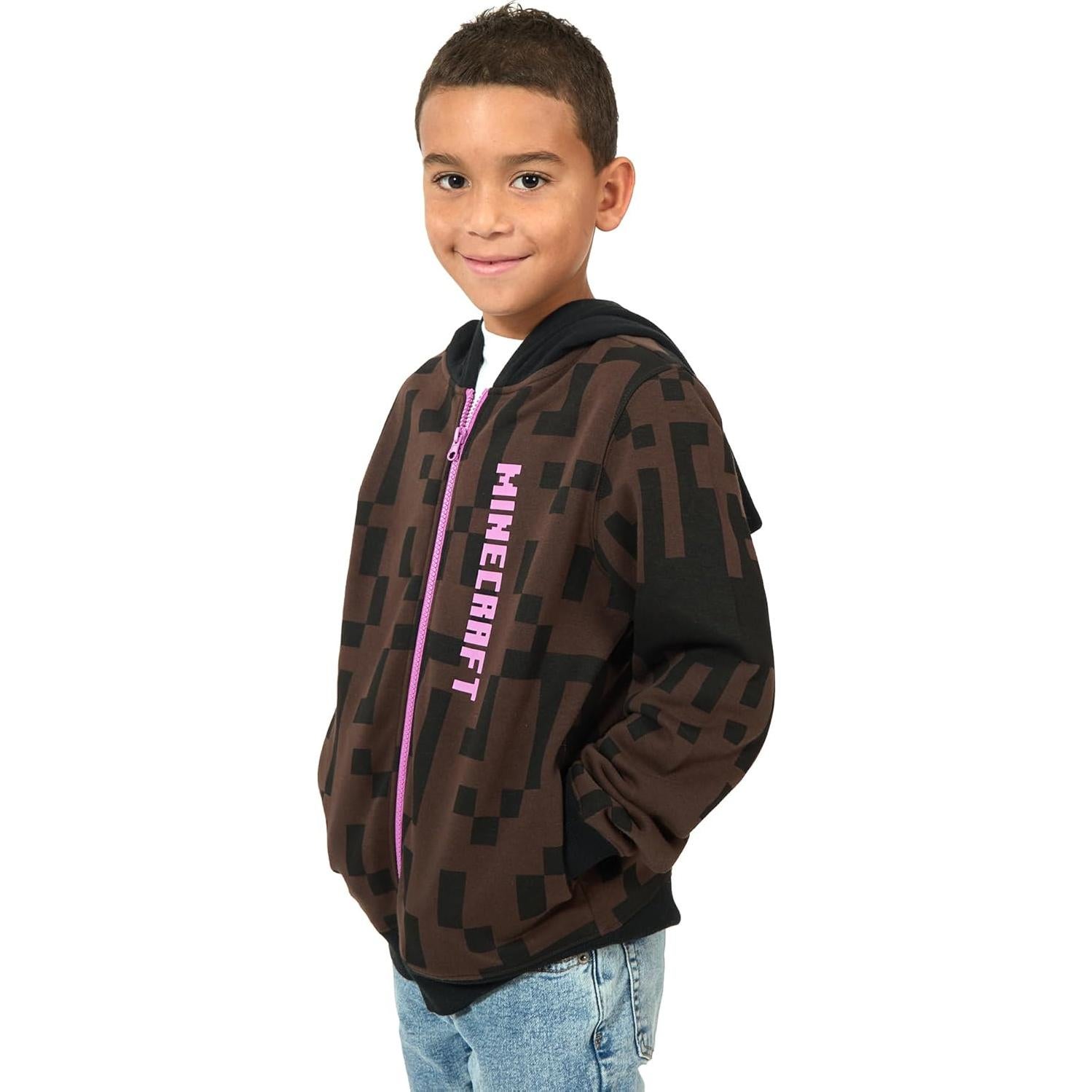 Sudadera con Capucha Minecraft Enderman Niños 10 Marrón