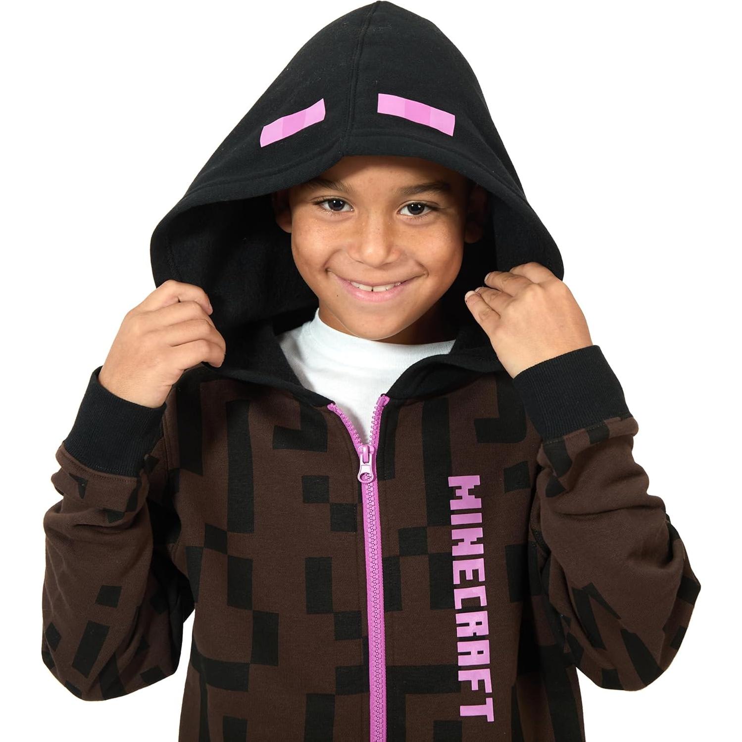 Sudadera con Capucha Minecraft Enderman Niños 10 Marrón