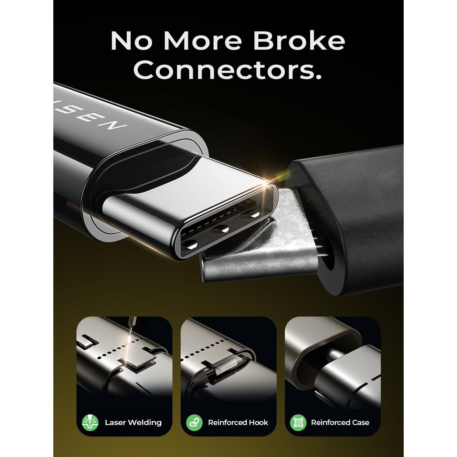 Cable USB C a USB C 60W LISEN 2-Pack 0.5m Carga Rápida Negro