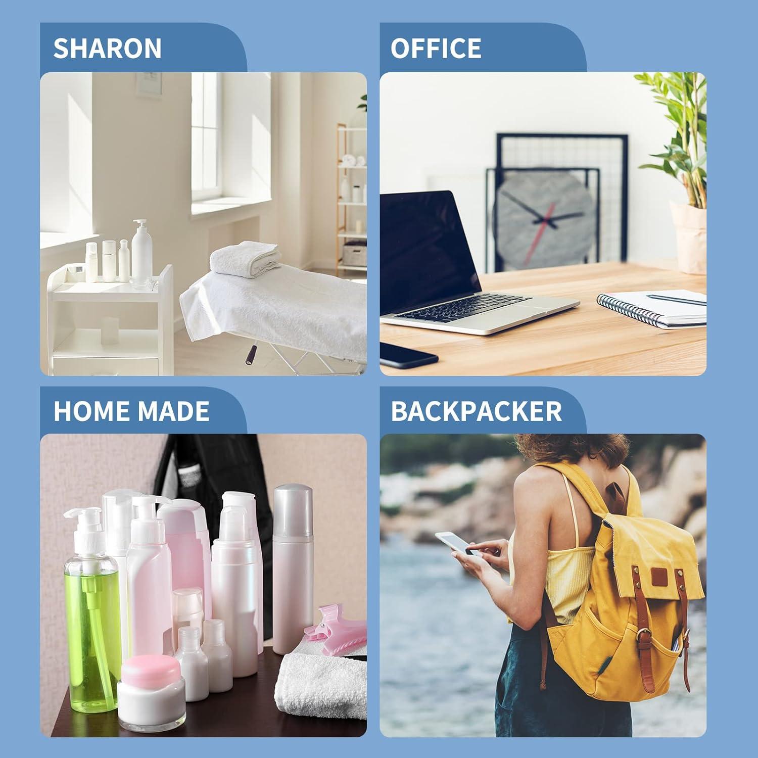 Botellas de Viaje LISAPACK 250ml con Tapa Abatible - 4 Pcs Azul