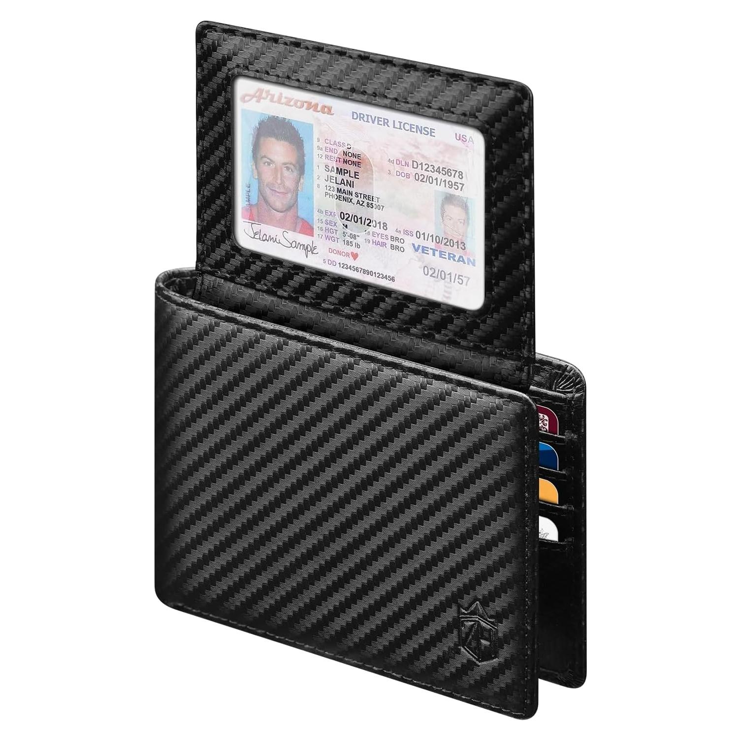Billetera Zitahli para Hombres Slim RFID Cuero 12 Tarjetas