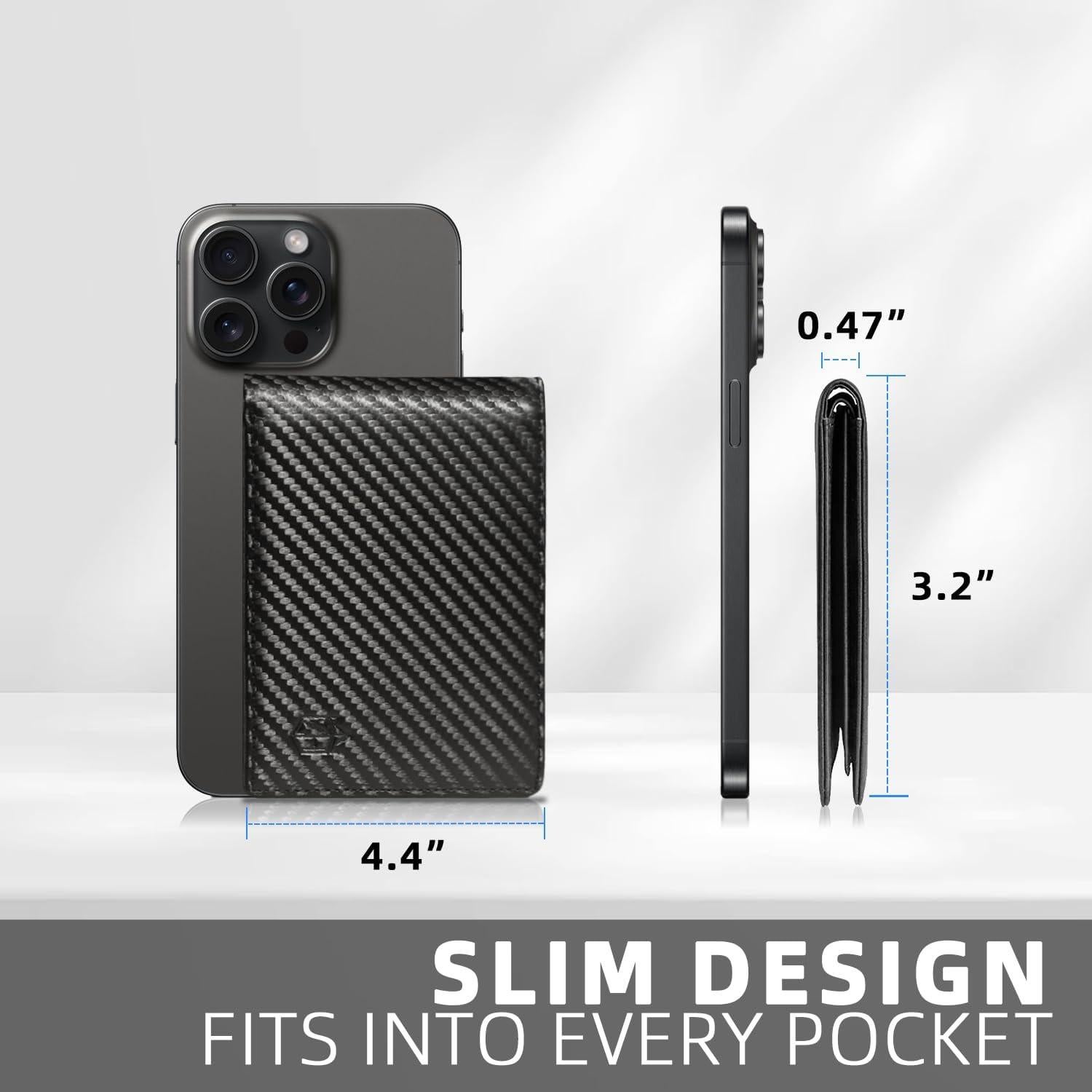 Billetera Zitahli para Hombres Slim RFID Cuero 12 Tarjetas