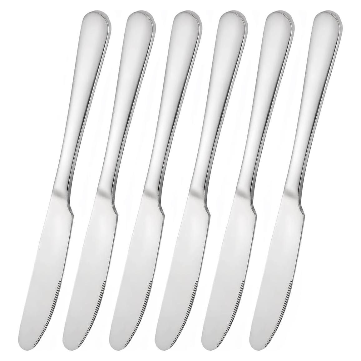 Juego de 6 cuchillos de mesa Genérico de acero inoxidable 22.86 cm