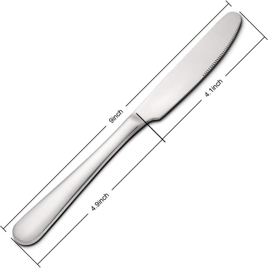 Juego de 6 cuchillos de mesa Genérico de acero inoxidable 22.86 cm