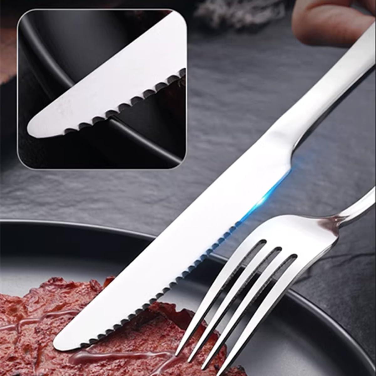 Juego de 6 cuchillos de mesa Genérico de acero inoxidable 22.86 cm