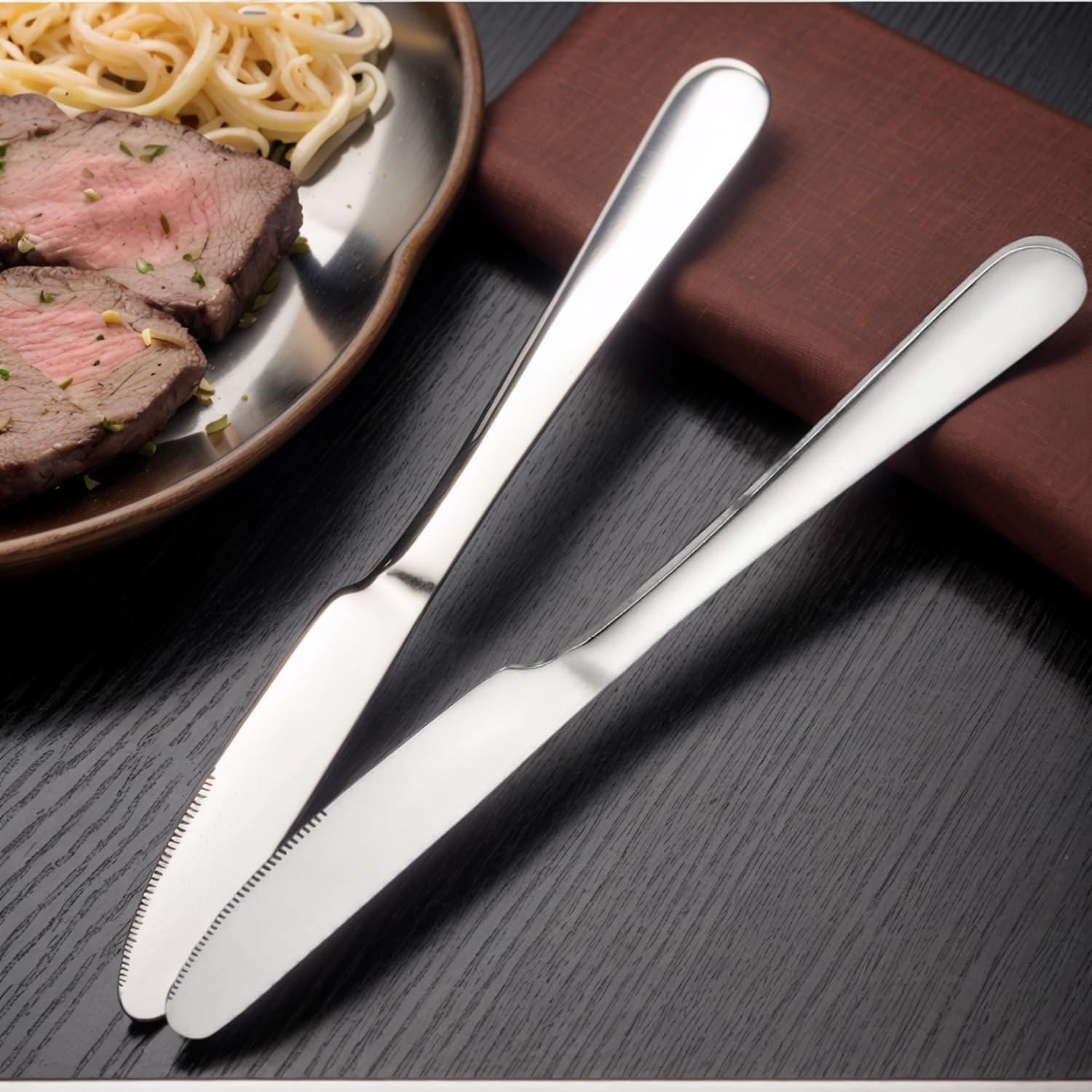 Juego de 6 cuchillos de mesa Genérico de acero inoxidable 22.86 cm