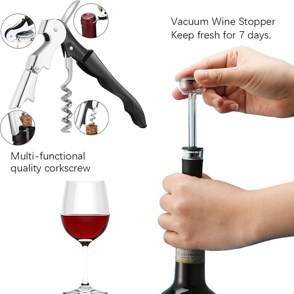 Aireador de Vino Eléctrico AIKARO Set con Sacacorchos y Tapón
