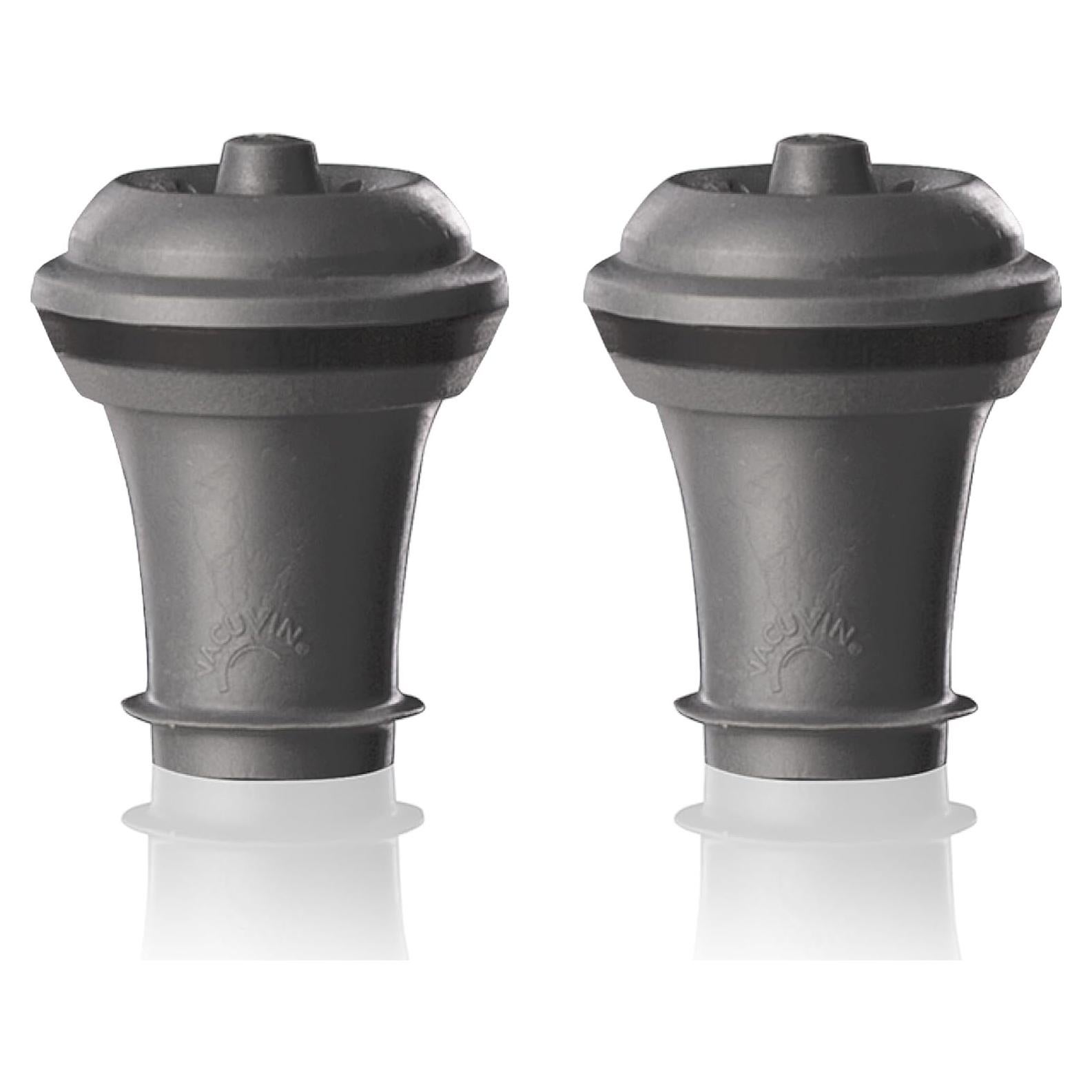 Tapones de Vino Vacu Vin - Set de 2 - Gris - Goma Alimenticia