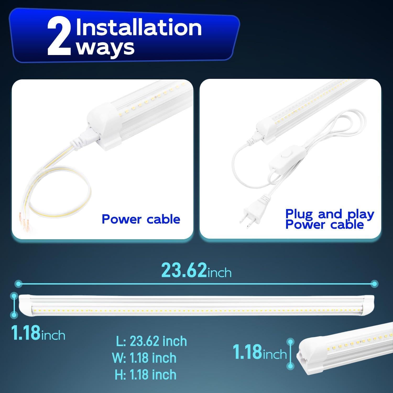 Luz de Taller LED Hykolity 30W 2FT 3500lm 6500K Enlazable