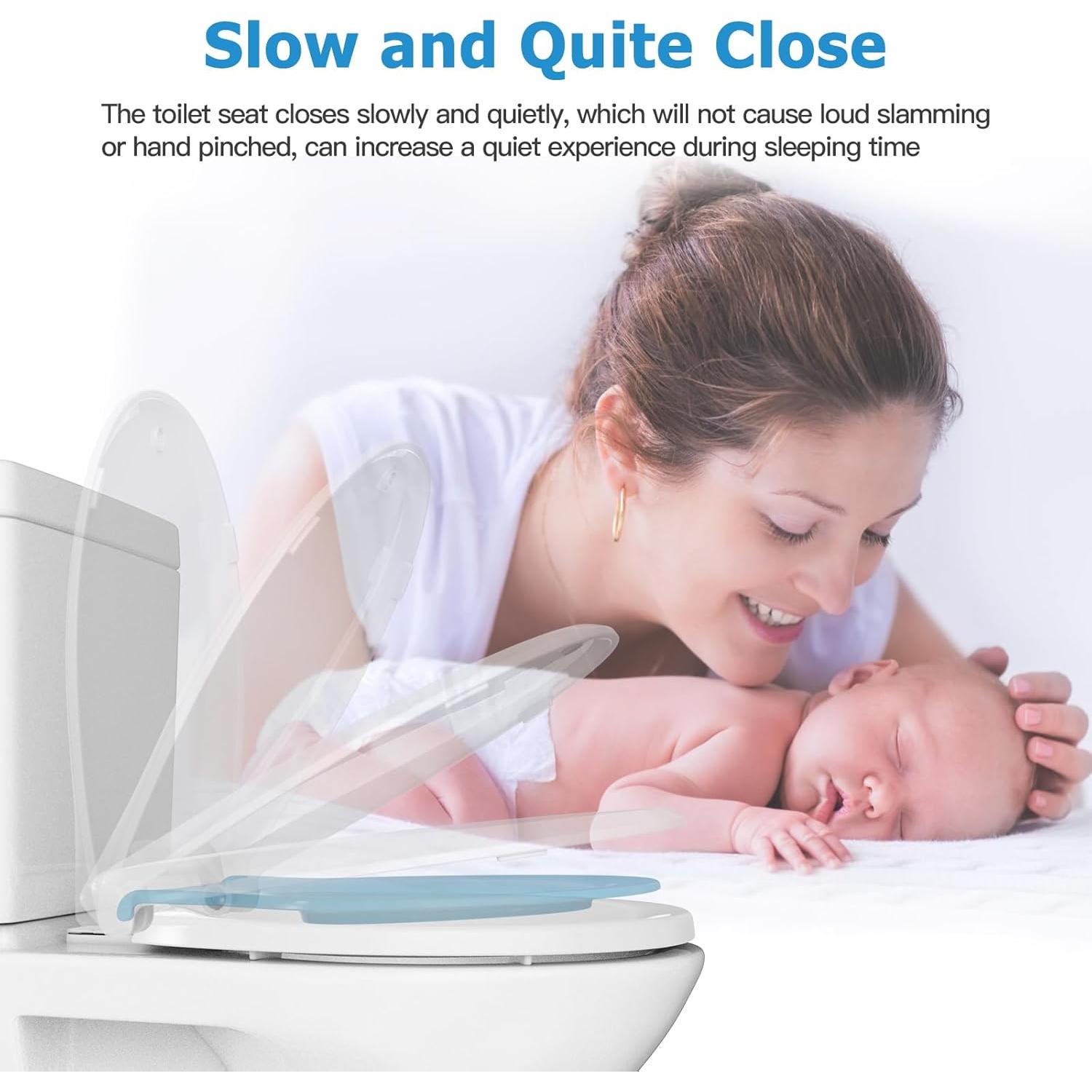 Asiento de Inodoro GarveeLife para Niños con Tapa Silenciosa