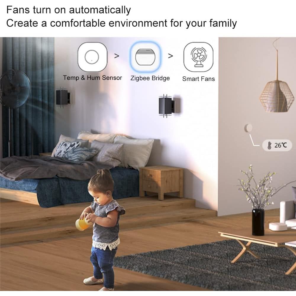 Sensor de Temperatura y Humedad QIACHIP ZigBee para Hogar