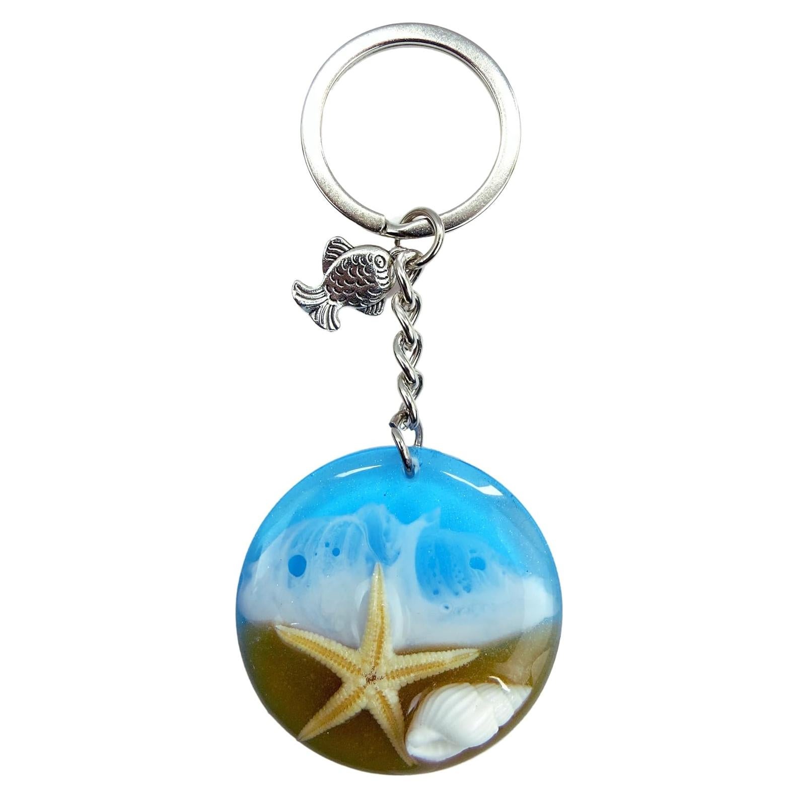 Llave de playa de resina con estrella de mar BAQDOVAVN
