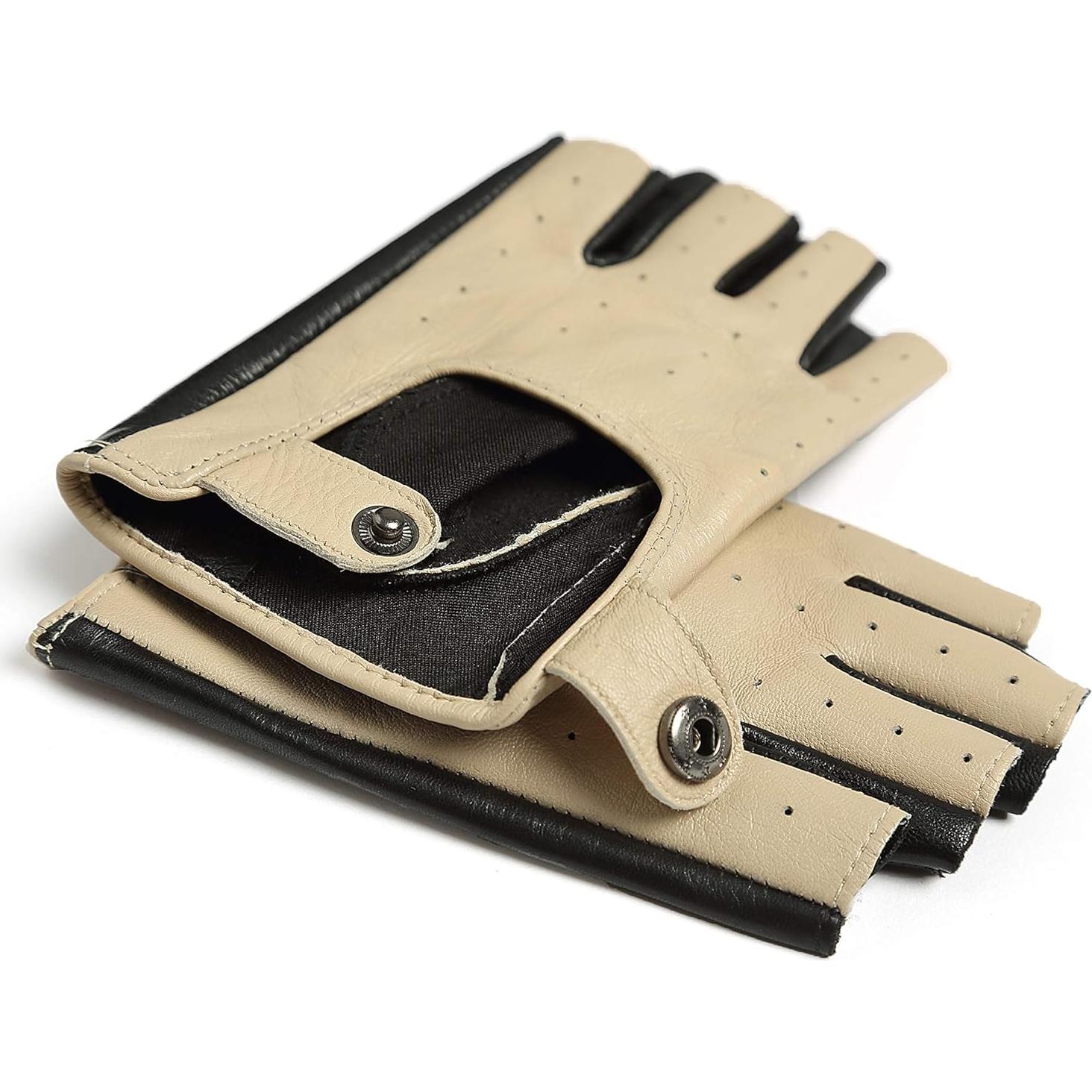 Guantes de Cuero Sin Dedos YISEVEN para Mujer - Talla 7.0 M