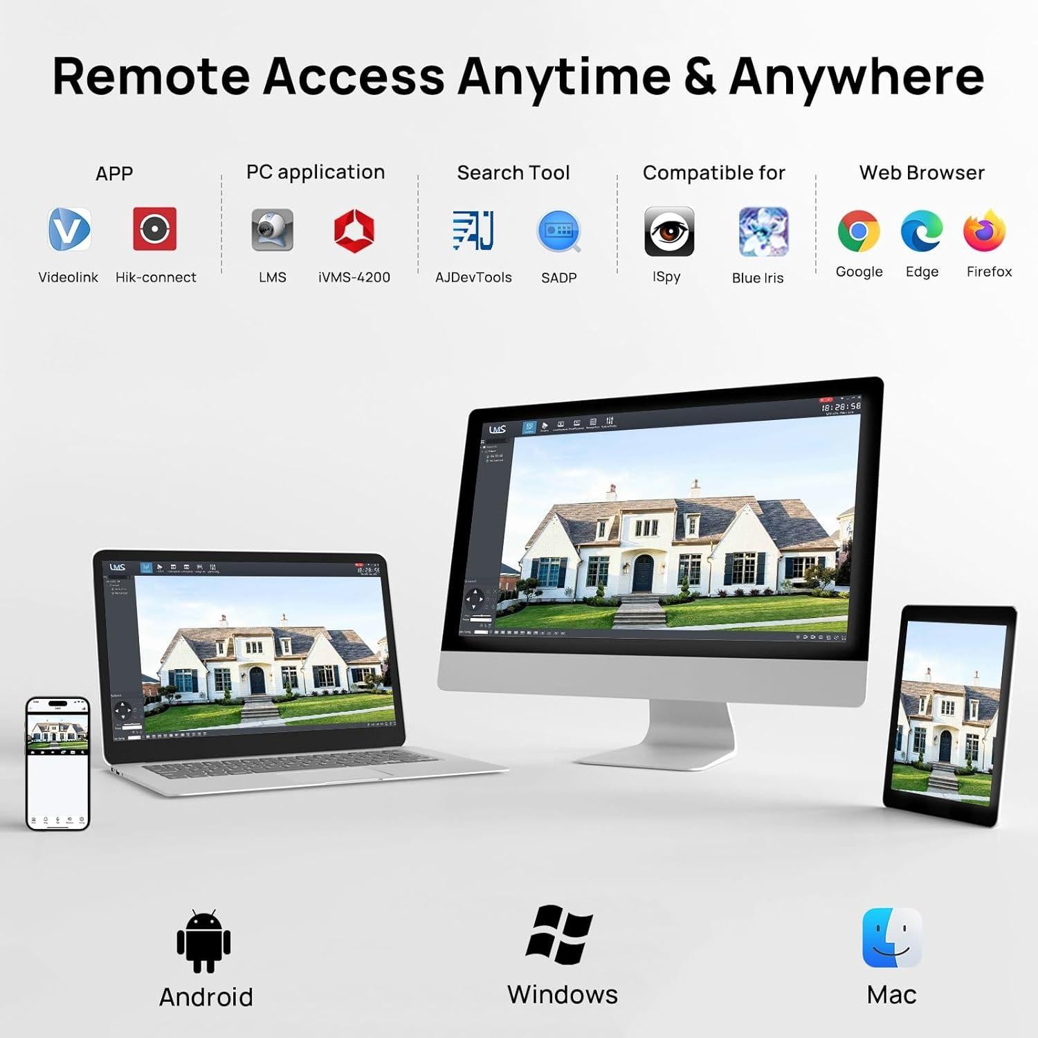 Cámara de Seguridad Exterior VIKVIZ 4MP Doble Lente 180°