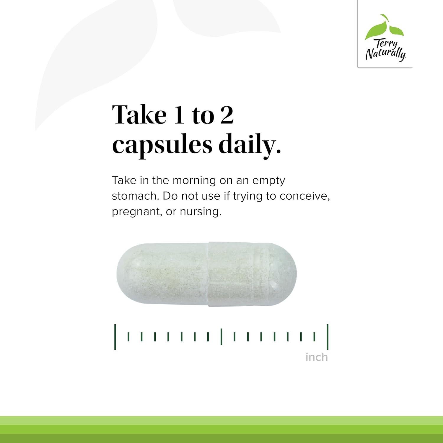 Suplemento Terry Naturally Cuidado de Tiroides Plus 120 Cápsulas