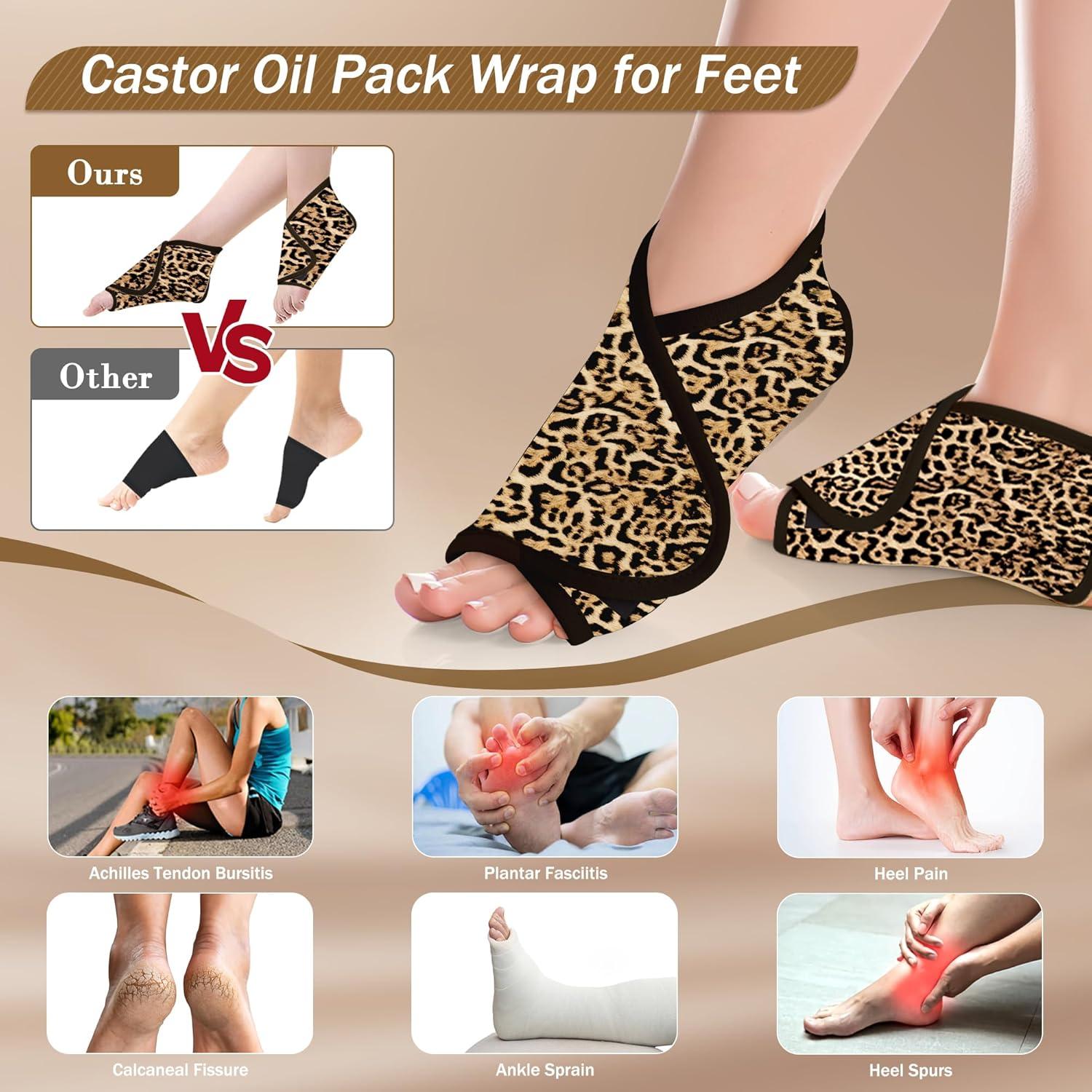 Compresa de Aceite de Ricino Lnkful Reutilizable para Tobillo y Pies