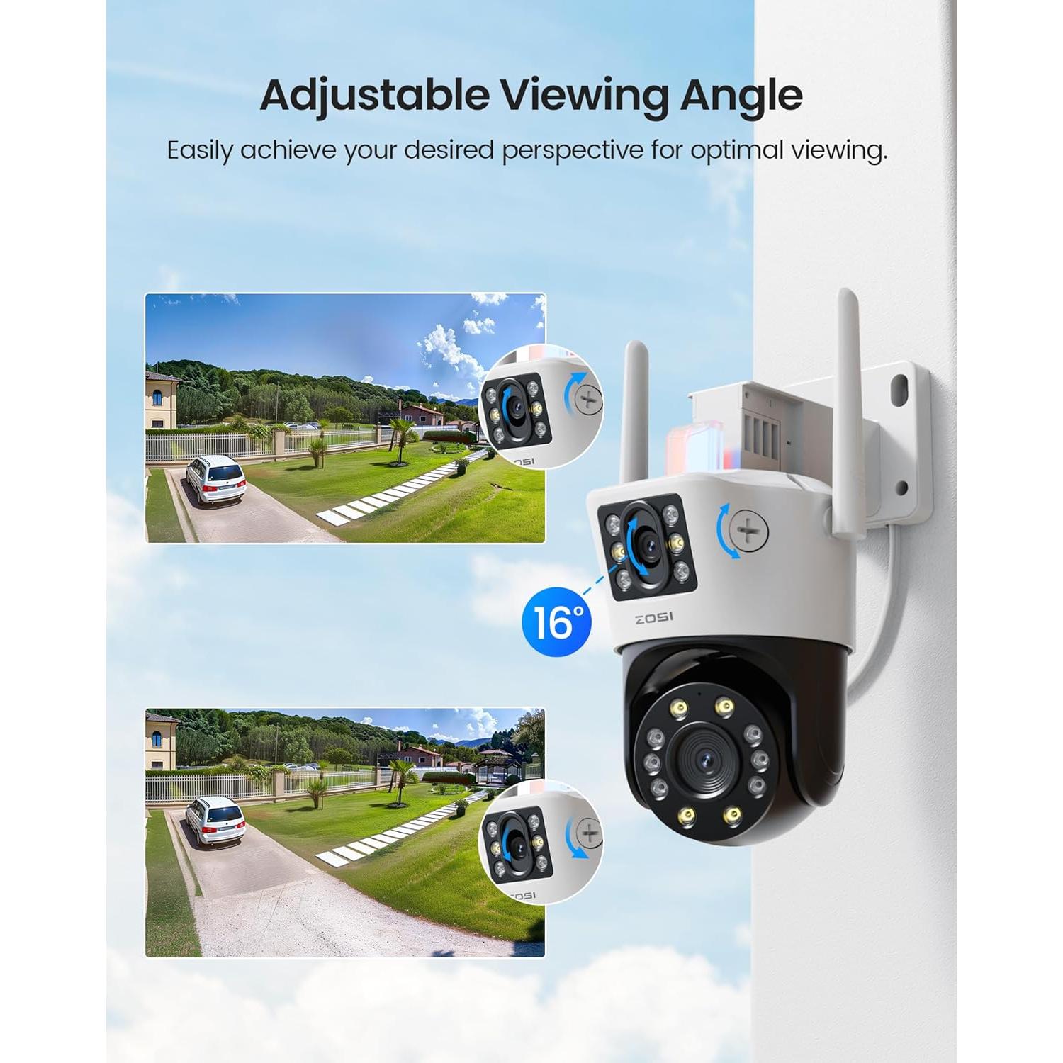 Cámara de Seguridad ZOSI C298 4MP Doble Lente WiFi 360°