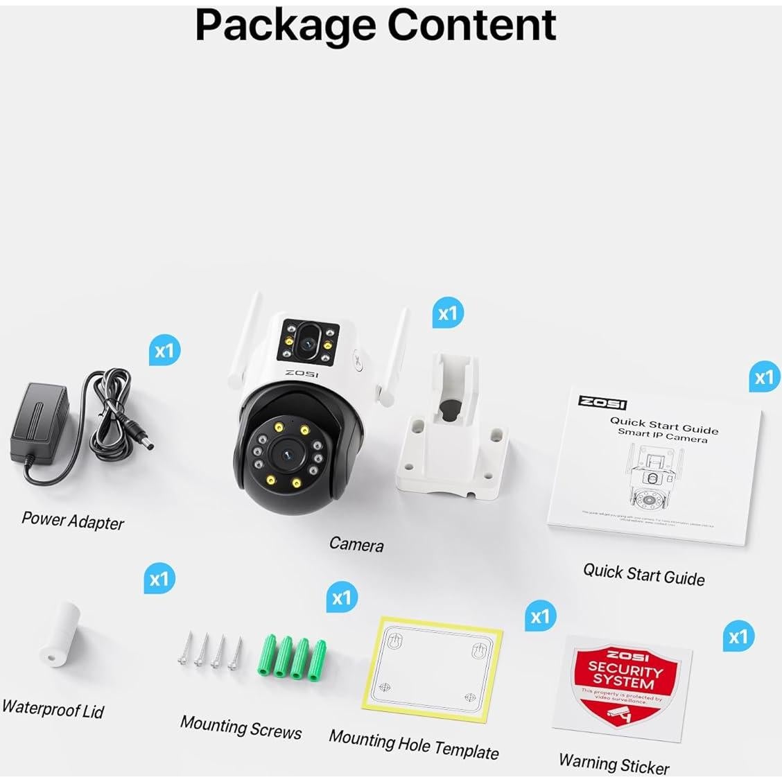 Cámara de Seguridad ZOSI C298 4MP Doble Lente WiFi 360°