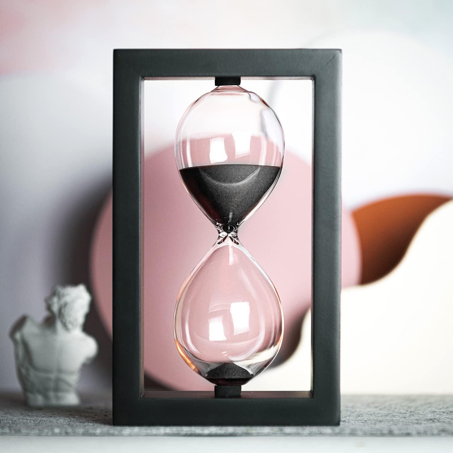 Reloj de Arena Decorativo SAMLONG 60 Minutos Madera Negra