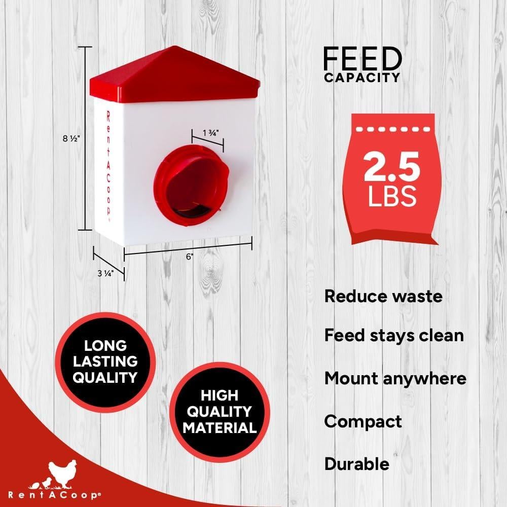 Alimentador RentACoop Chick2Chicken 1.13kg para Aves - Libre de BPA