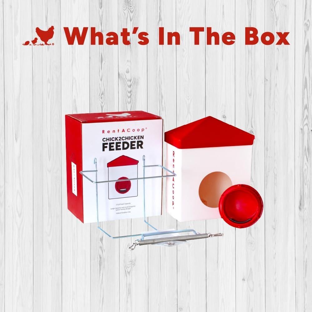 Alimentador RentACoop Chick2Chicken 1.13kg para Aves - Libre de BPA