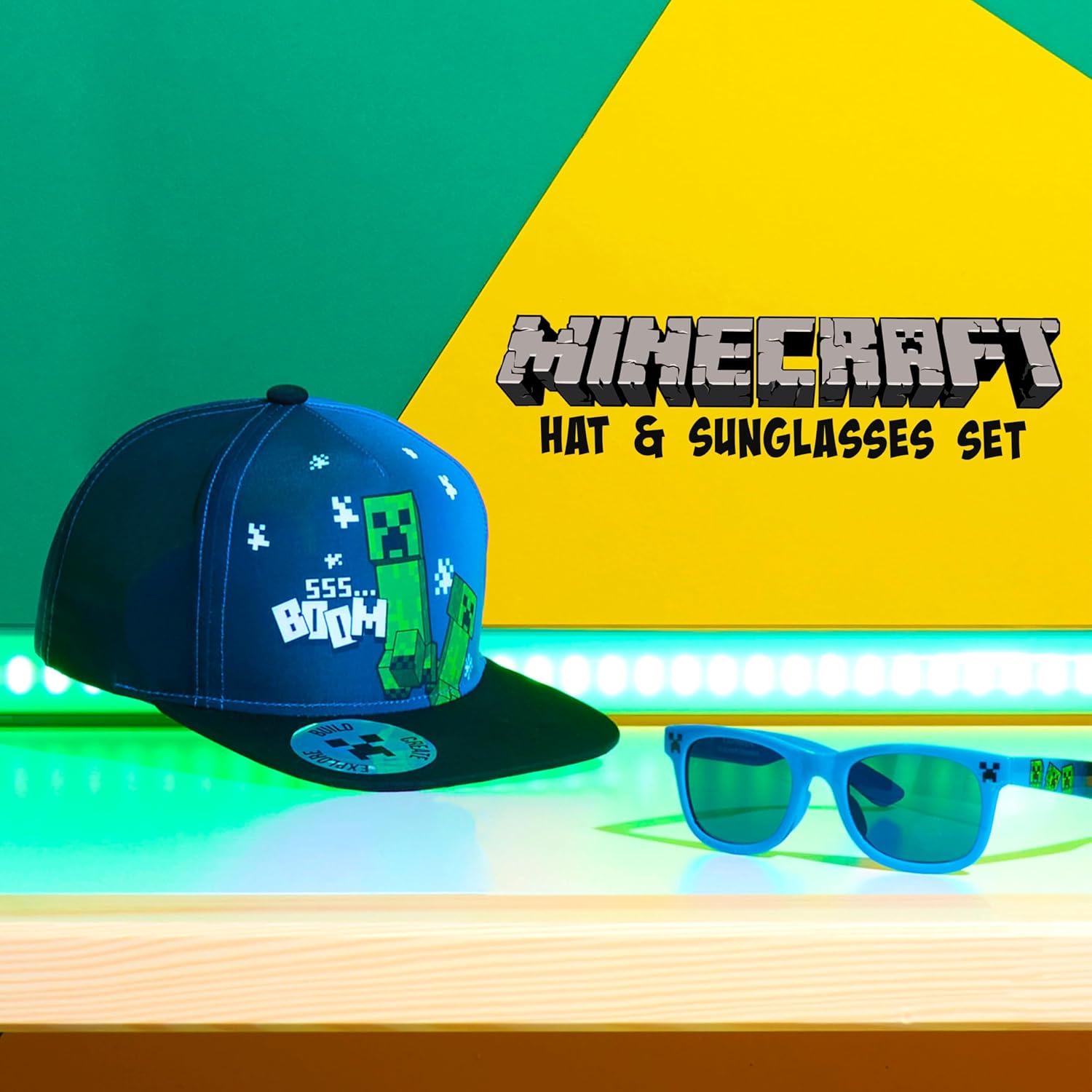 Gorra de béisbol Minecraft y gafas de sol UV para niños