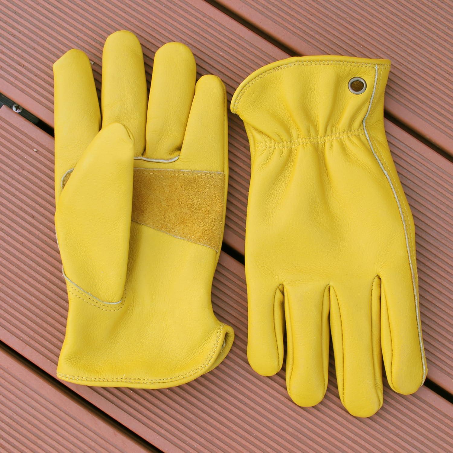 Guantes de trabajo de cuero NBLEAGLO para jardinería - Medianos