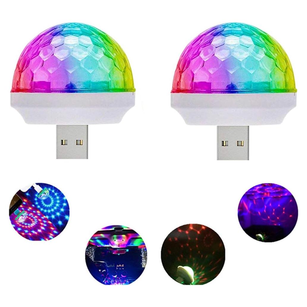 Luces de Fiesta Disco USB Baoxr - 2 Piezas LED Portátiles