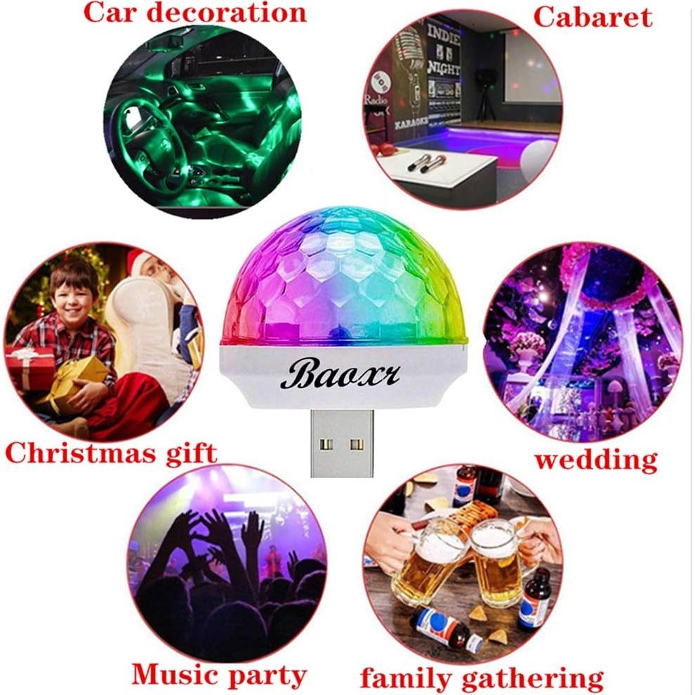 Luces de Fiesta Disco USB Baoxr - 2 Piezas LED Portátiles