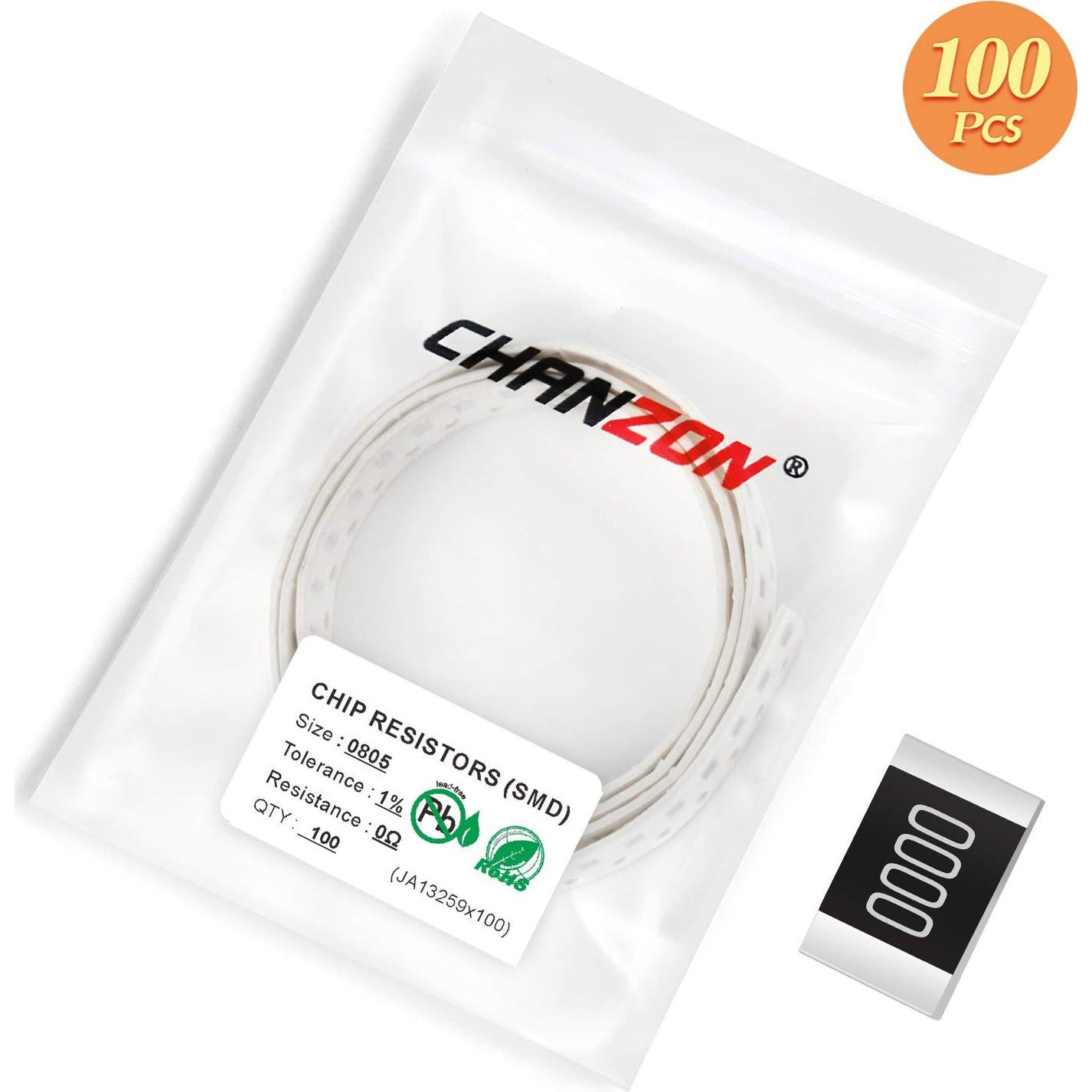 Resistores SMD 0805 Chanzon 100 Piezas 0 Ohm 1/8W 1%