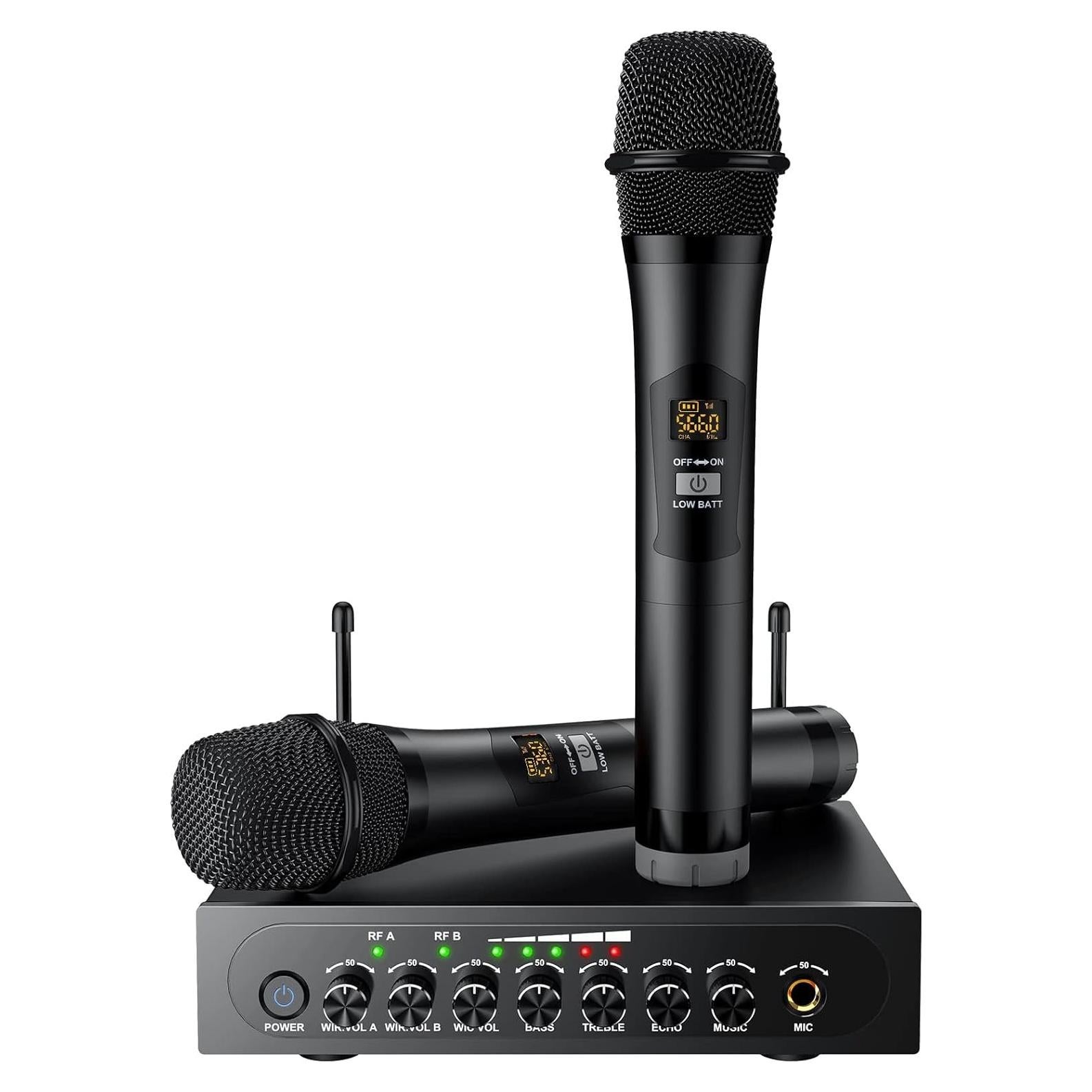 Micrófono Inalámbrico UHF PROZOR VC617eu Doble Mano Bluetooth