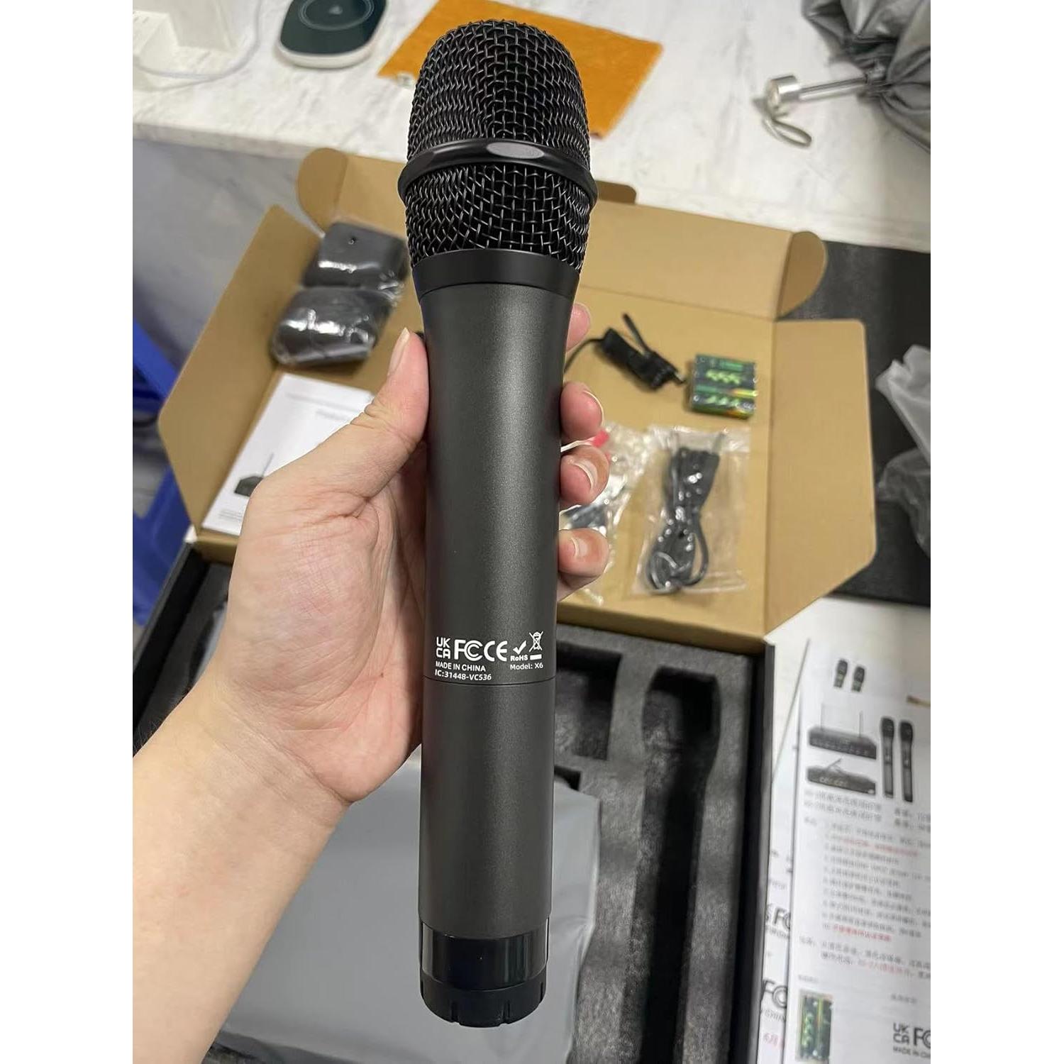 Micrófono Inalámbrico UHF PROZOR VC617eu Doble Mano Bluetooth