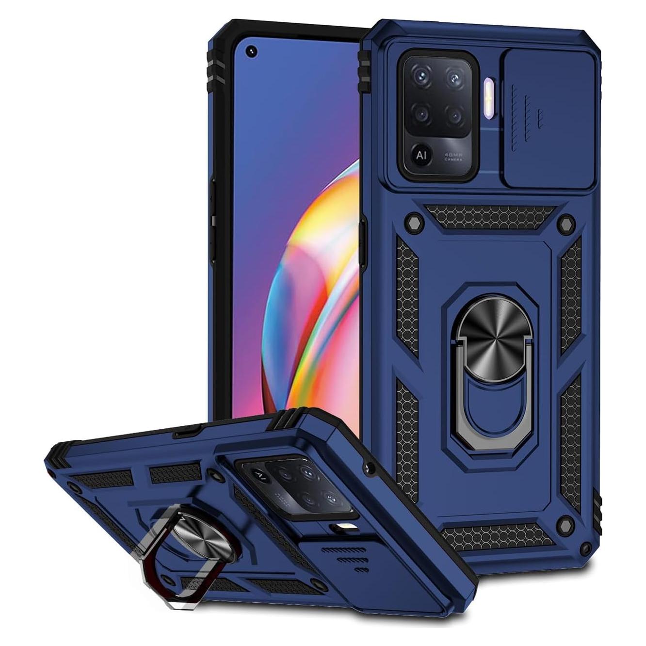 Funda para Oppo A94 4G con soporte giratorio y protección cámara