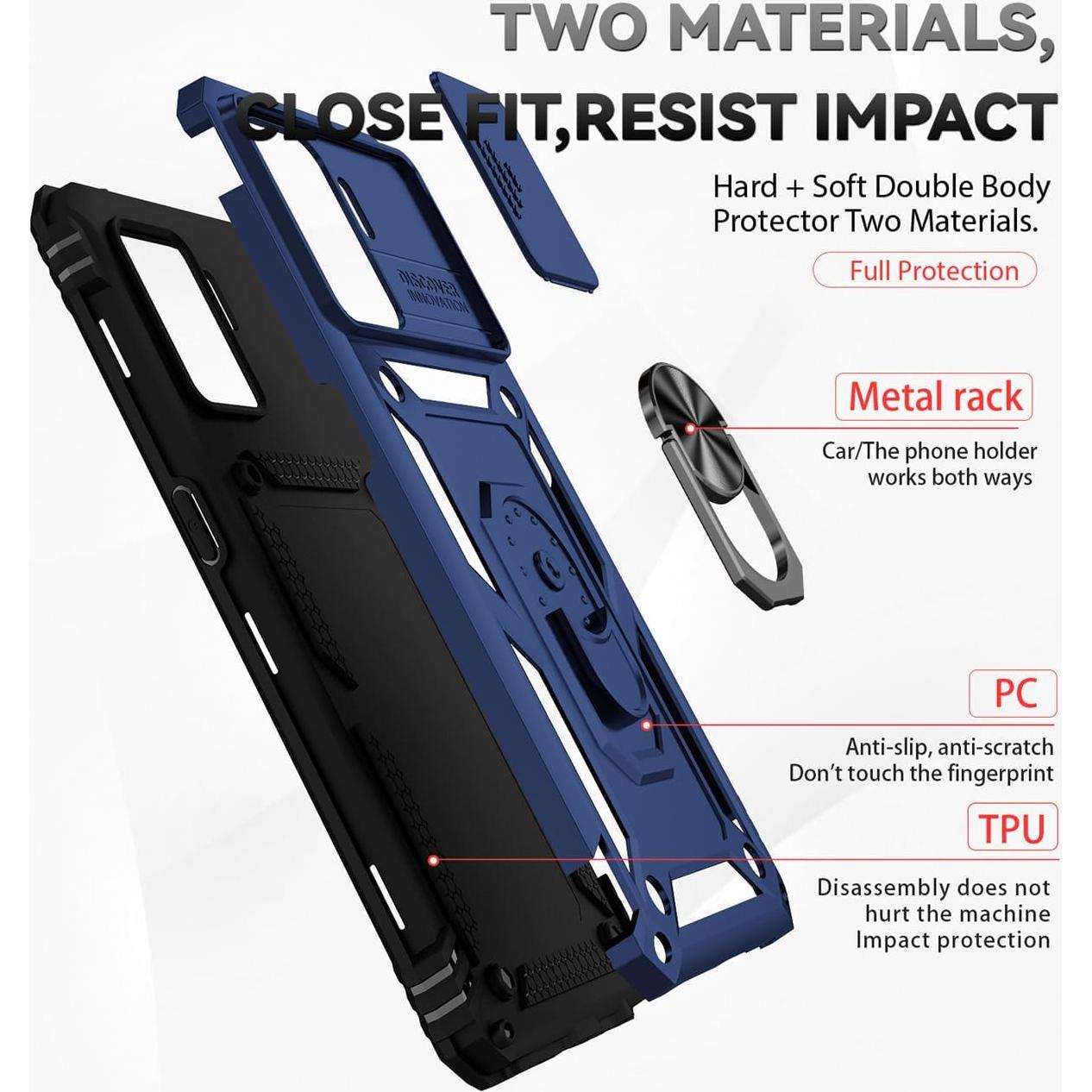 Funda para Oppo A94 4G con soporte giratorio y protección cámara