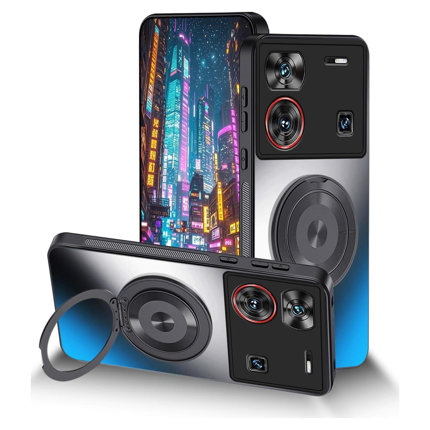 Funda Silicona Mate ZTE Nubia Z60 Ultra con Soporte Ajustable