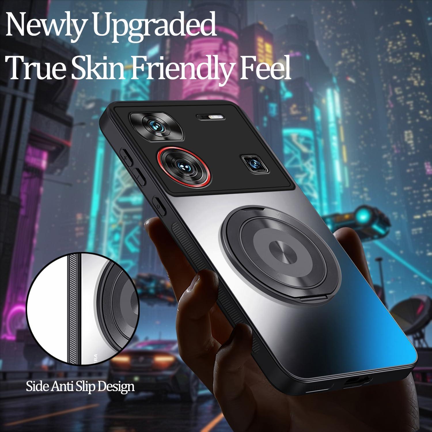 Funda Silicona Mate ZTE Nubia Z60 Ultra con Soporte Ajustable