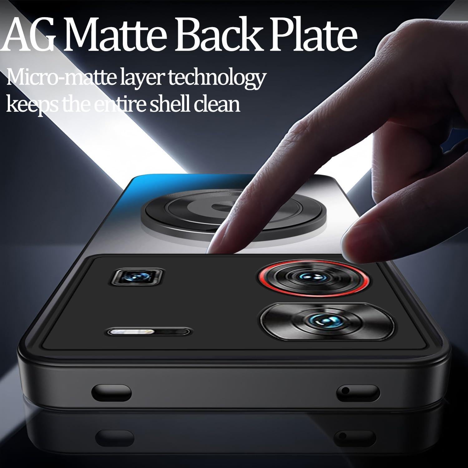 Funda Silicona Mate ZTE Nubia Z60 Ultra con Soporte Ajustable